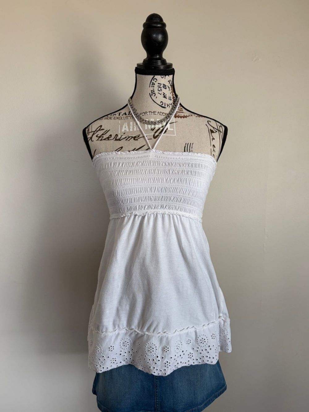 american eagle Y2K white halter tube top | coconut girl, coastal vibes